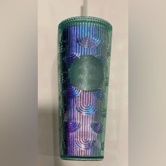 Starbucks 24oz Venti Mermaid Scale Green Iridescent Tumbler Cup With Straw Shine - Picture 1 of 7